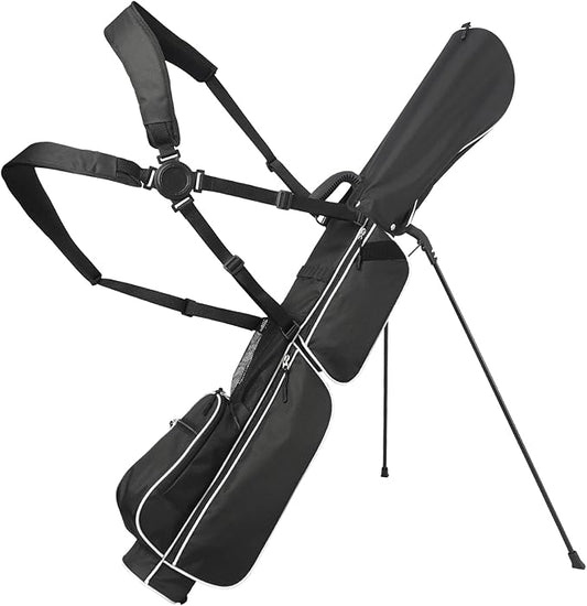 Golf Bag Lightweight Carry Bag, Dual Strap Golf Stand Bag with 6 Pockets, Lightweight Small Golf Bag for a Few Clubs and Rain Cover Hood