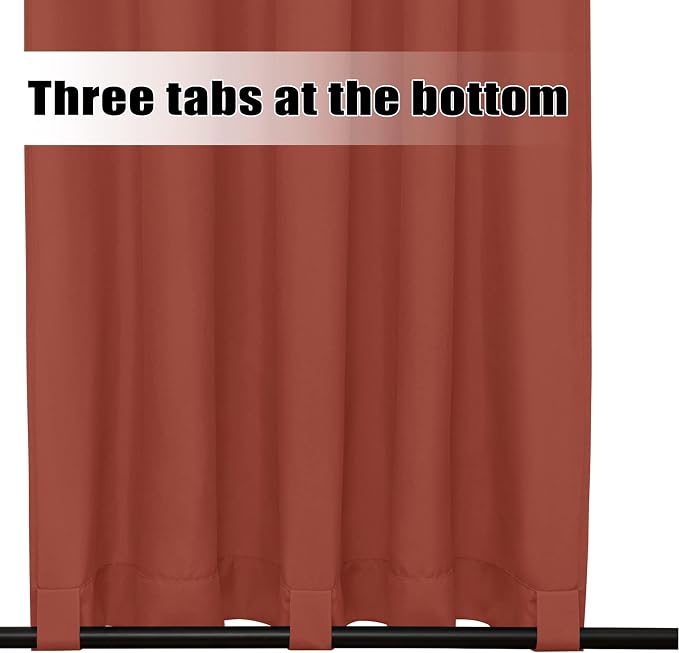 Easy-Going Outdoor Curtains for Patio 1 Panel, 54x84 inch, Terra Red | - Image 4