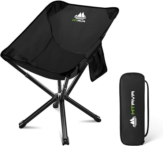 Lightweight Folding Camping Chair — 3.3 lb Compact Portable Design, One-Piece No Assembly Structure, Aluminum Frame, Easy Carry Chair for Travel, Hiking, Camping & Beach