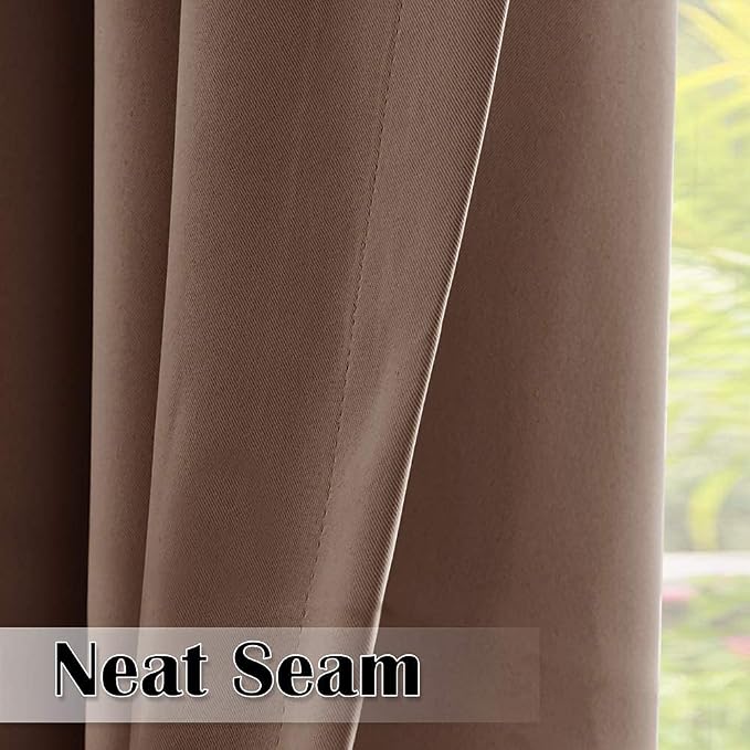Outdoor Patio Curtains Waterproof W70 x L95 Inch Mocha, 1 Panel | Window Panels - Image 7