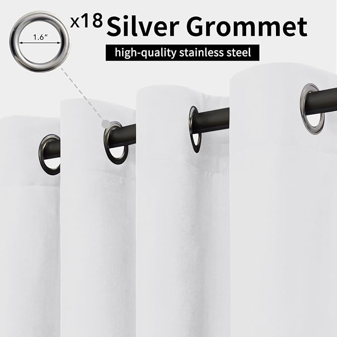 Easy-Going Outdoor Curtains for Patio 1 Panel, 150x108 inch, Weatherproof - Image 2