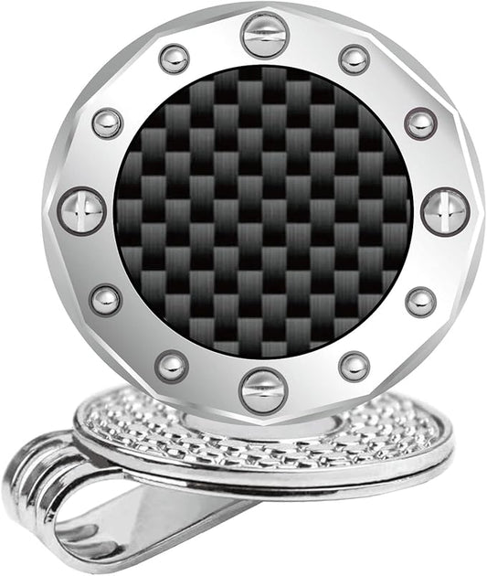 Golf Ball Marker with Carbon Fiber Ball Marker Bracelet, Golf Accessories, Golf Gifts, Golf Counter for Men Women