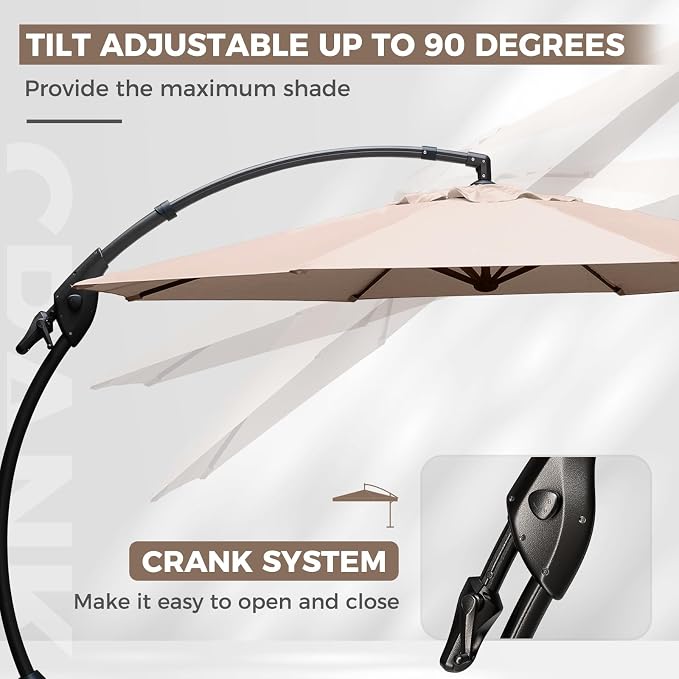 Grand patio 12 FT Round Cantilever Umbrella - Image 4