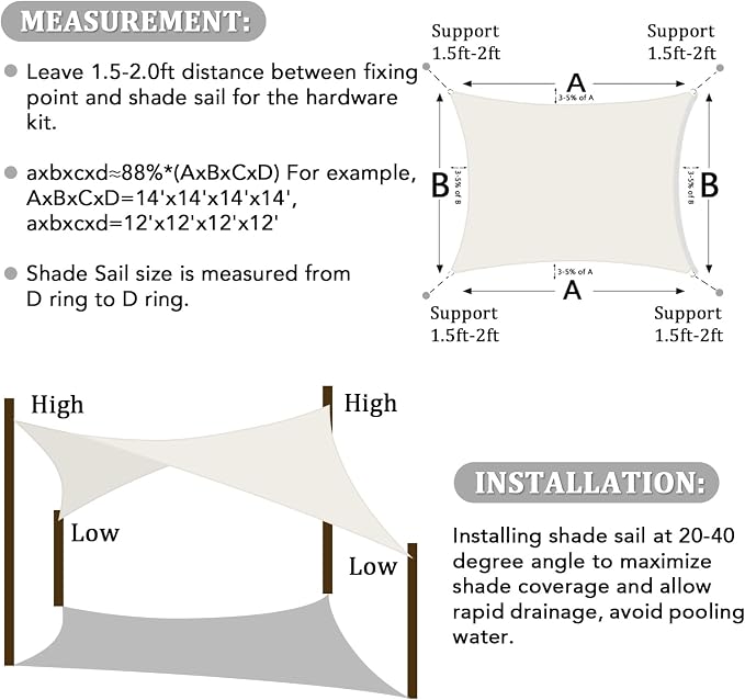 Shade&Beyond 24'x30' Sun Shade Sail Canopy Rectangle, UV Block Breathable - Image 6