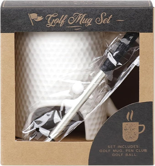 Golf Mug Ceramic Funny Mug & Ballpoint Pen Mini Ball Sets With Golf Shape Novelty Coffee Mug for Business Cup Gifts