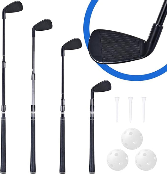 Plastic Golf Club Collapsible - Right Hand for Game & Travel, Golf Chiper Game Club for Junior, Adults Indoor Outdoor Golf Training Bucket Pong Velcro Games for Family, Hit Plastic Foam Balls -1PCS