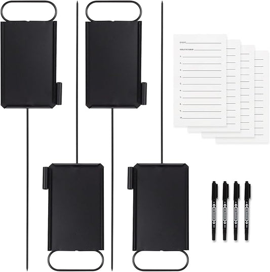 4 Pcs Closest to The Pin Marker - Golf Metal Proximity Marker with 50 Sheets Cards and 4 Pens, Stainless Steel Golf Marker Golf Signs for Long Drive Putting Competition
