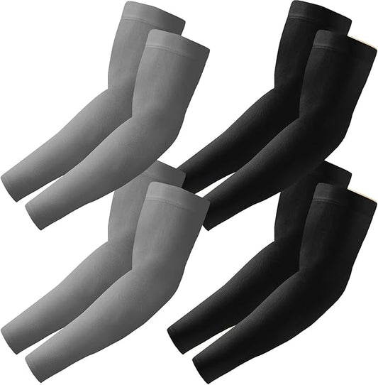 4 Pairs Arm Sleeves to Cover Arms for Men & Women,UV Sun Protection,Cooling Sports Compression,Tattoo Cover Up Sleeve