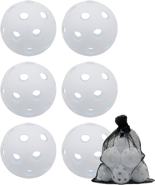 Avesfer Plastic Practice Baseballs 9 inch with Mesh Bag [Anti-Crack] Soft Training Baseball Balls Hitting Batting Indoor Outdoor Lightweight Hollow for Team Drills Coaching