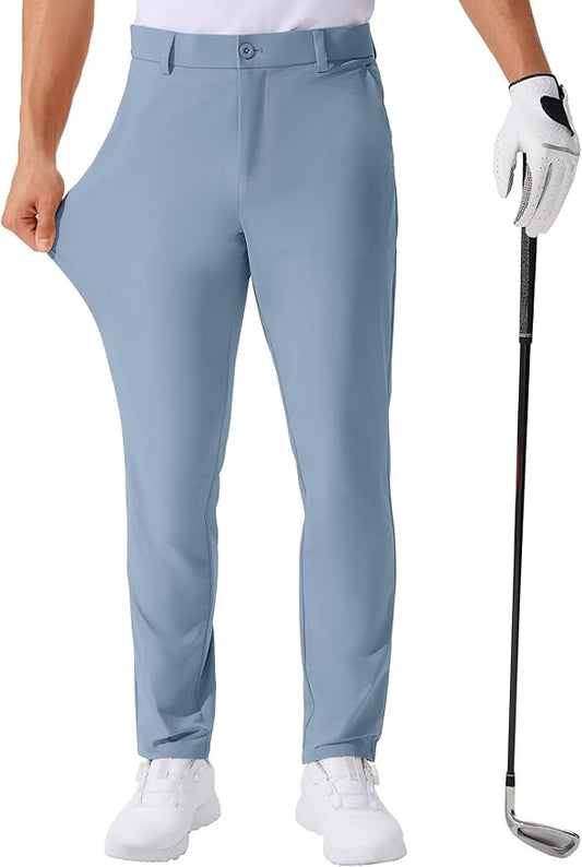 QPNGRP Men's Golf Pants 30"/32"/34" Inseam Lightweight Stretch Work Dress Pants