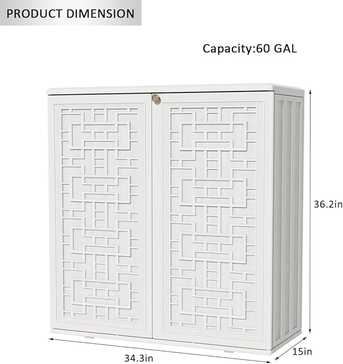 Outdoor Storage Cabinet Waterproof, Resin 62 Gallon Deck Box - Image 3