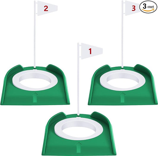 Sotiff Golf Putting Practice Cup Hole Training Aids Golf Accessories Training Putters with Plastic Flag for Adult Office Garage Yard Indoor Outdoor Practice