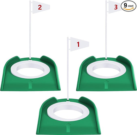 Sotiff Golf Putting Practice Cup Hole Training Aids Golf Accessories Training Putters with Plastic Flag for Adult Office Garage Yard Indoor Outdoor Practice