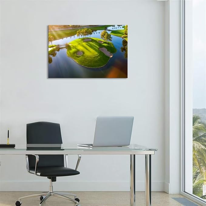 Island Golg Hole in Arizona Wall Art for Living Room Bedroom Bathroom Home Decoraitons Golf Course Picture Poster Framed Artwork Canvas Prints Ready to Hang(28''H x 44''W)