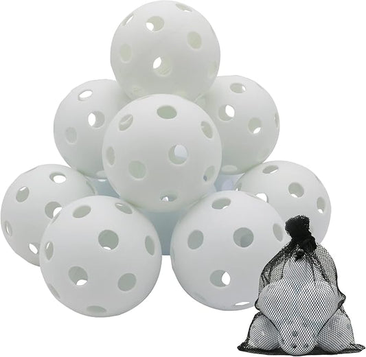 Avesfer Plastic Practice Baseballs 9 inch with Mesh Bag [Anti-Crack] Soft Training Baseball Balls Hitting Batting Indoor Outdoor Lightweight Hollow for Team Drills Coaching
