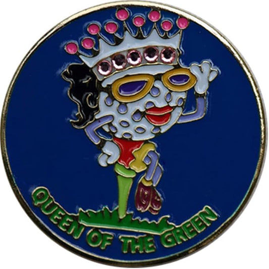 Queen of The Green Golf Ball Marker and Matching Hat Clip