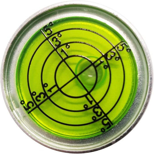 Aluminium High Precision Horizontal Leveler Bead Bubble Level Tool Circle Round Diameter 1.2 Inch 30mm (Silver,Green)