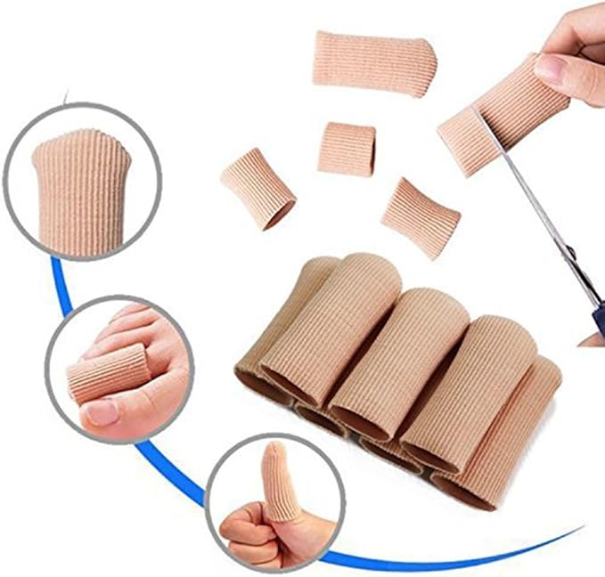 ERGOfoot 6 Pack Toe Caps Close Finger Toe Sleeve Tubes Toe Protectors Gel Rubbing Tube to Prevent Bunions, Hammertoes, Callus, Corn, Blisters(Diameter 2.0cm)