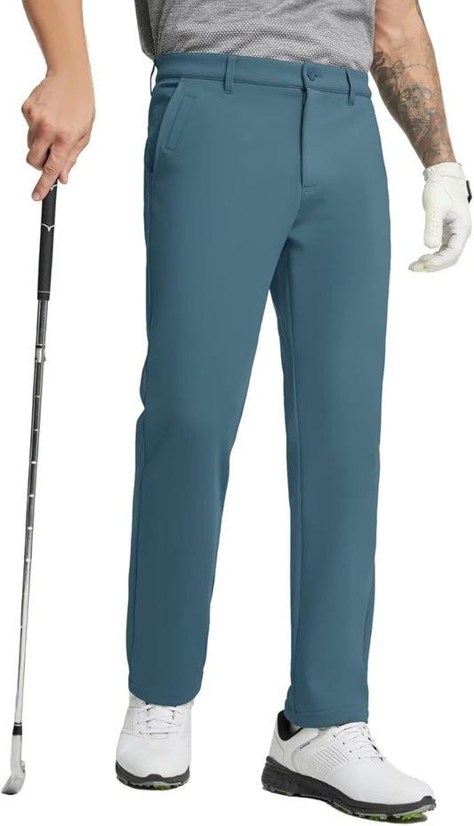 M MAELREG Golf Fleece Lined Pants Men Softshell Water-Resistant Workout Casual Outdoor Hiking Insulated Winter Pants for Men
