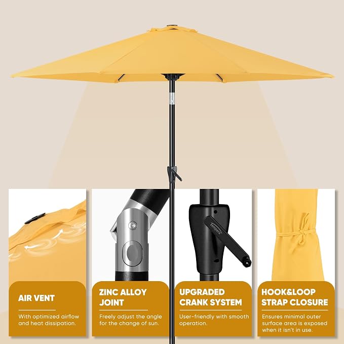 Tempera Patio Market Outdoor Table Umbrella - Image 3