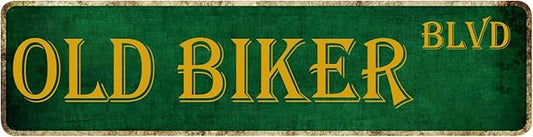Motorcycle Gifts For Men Man Cave Decor Old Biker Blvd Metal Sign Best Gifts For Motorcycle Riders Garage Signs For Men 4x16 Inch