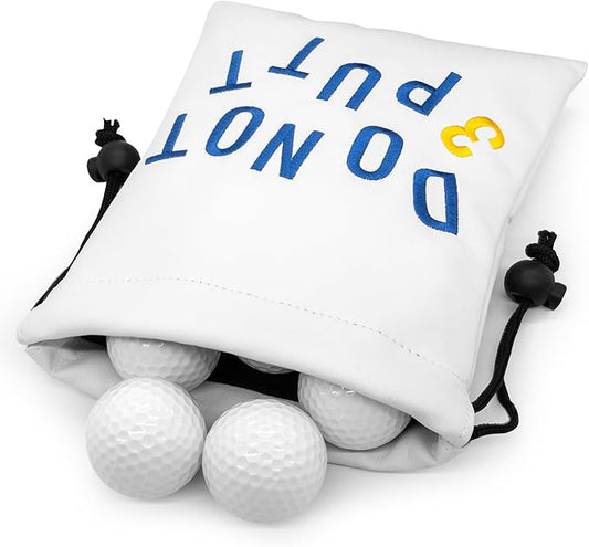 Golf Valuables Pouch, Leather Golf Tee Pouch with Drawstring Closure Golf Ball Handbag Portable Ball Pouch Golf Accessories for Men Women