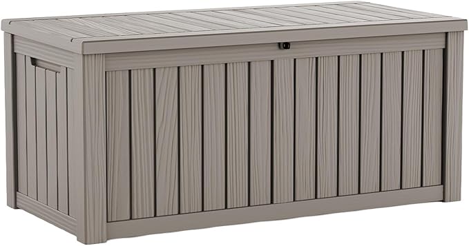 200 Gallon Large Outdoor Storage Box Waterproof, UV Resistant Resin Deck Box by KFY