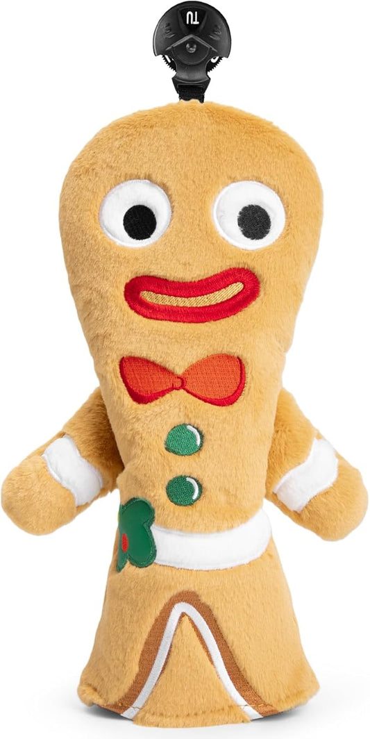 Golf Club Head Covers, Plush Gingerbread Man Golf Driver Covers Fairway Wood Hybrid Head Covers with Interchangeable Tags Advanced Embroidery 3 Wood Headcover Set