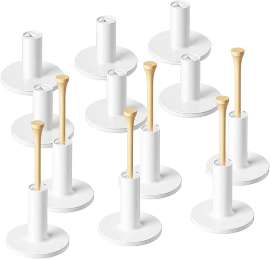 40 Pcs Rubber Golf Tees for Mats, Golf Tee Holder for Driving Range & Simulator, Unbreakable Golf Mat Tee - Golf Accessories for Indoor & Outdoor Practice, 2 Sizes Rubber Tees & 2 Sizes Tees