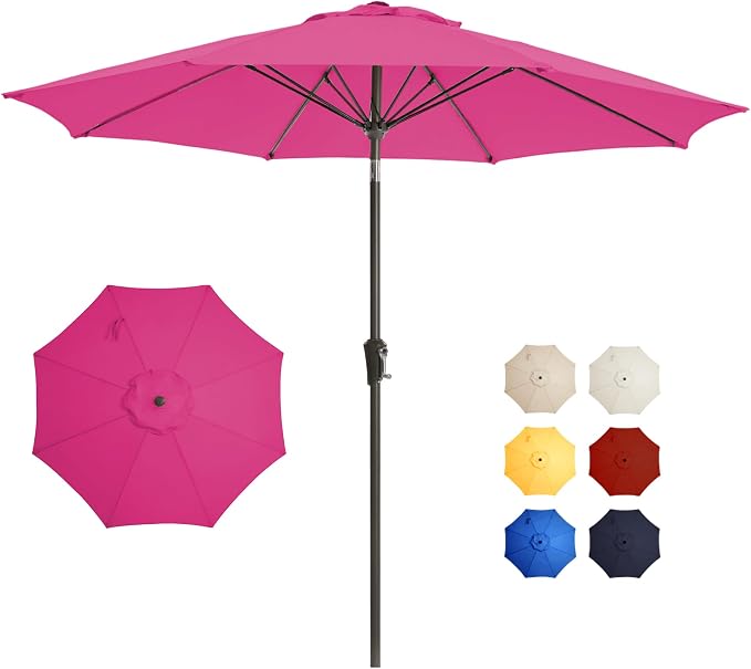 Patio Umbrella 9FT Outdoor Umbrella Patio Table by GREFORG