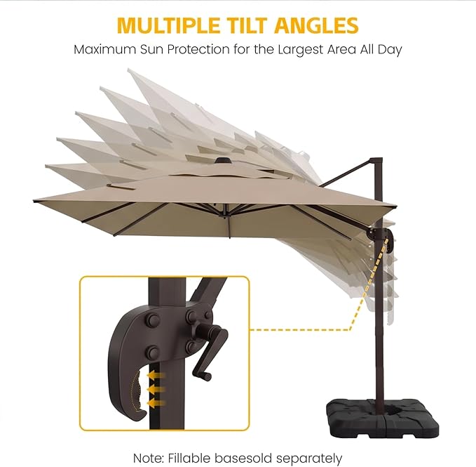 9x12 FT Patio Cantilever Umbrella - Image 4