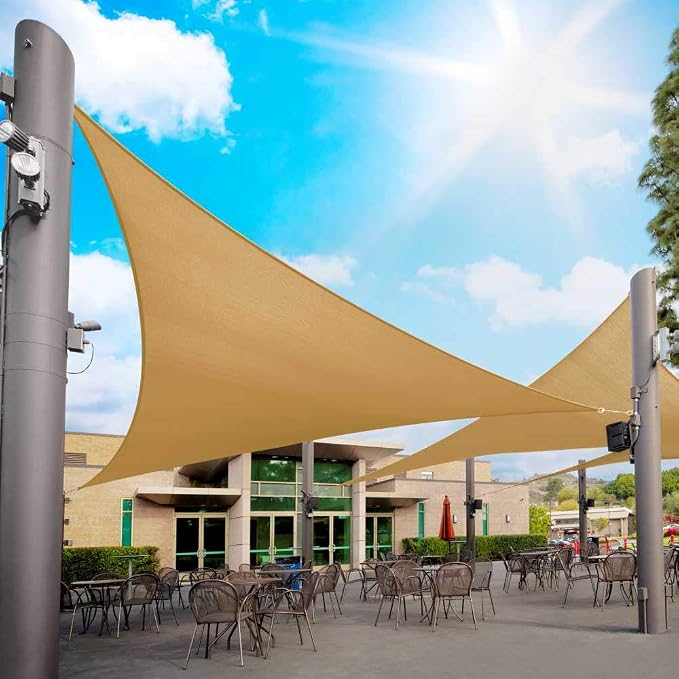 Royal Shade 10' x 10' x 10' Sand Beige Triangle Sun Shade Sail Order to Make by RoyalShade