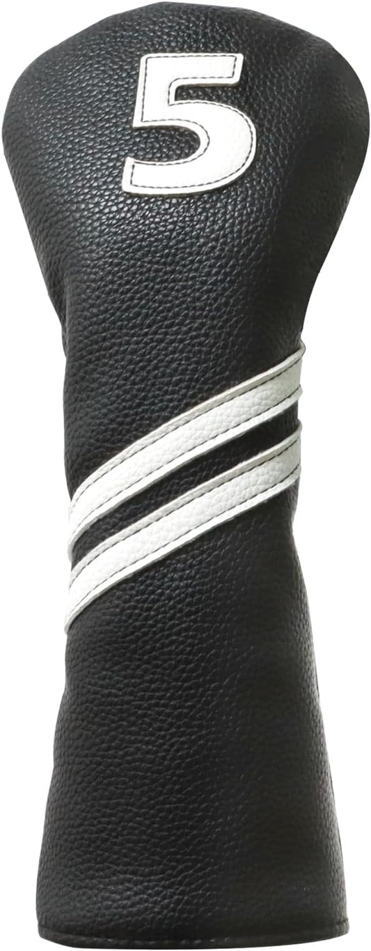 Golf Club Covers,4pcs or 1pc Golf Headcovers for Woods and Driver Fairway Hybrids Women Men - Premium PU Leather with Interchangeable Tags & Magnetic Blade and Mallet Putter Covers