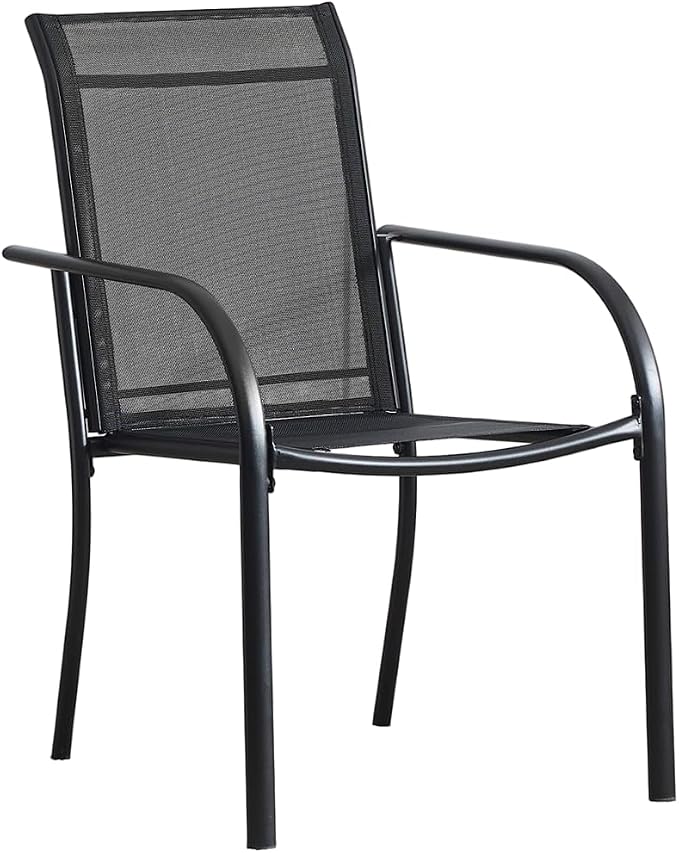 Stackable Patio Chairs Set of 8, Outdoor Dining Chairs - Image 5