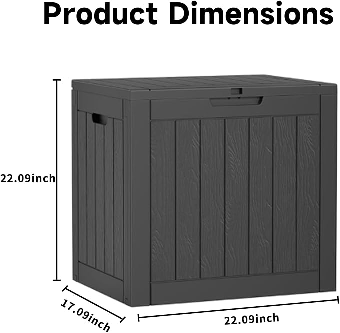 32 Gallon Resin Deck Box Waterproof, UV Resistant Outdoor Storage Box - Image 2