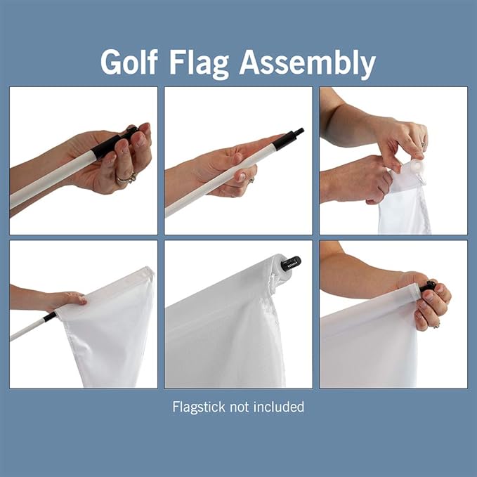 Vispronet Numbered Golf Flags for Putting Green (9) – 20in x 14in White & Red Flags Numbered 10-18, Golf Range Accessories for Courses, Outdoor Hole Flag, Durable Polyester Material