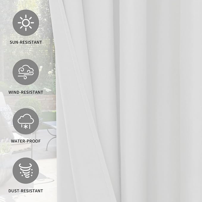 Easy-Going 100% Waterproof Outdoor Curtains 54x108 inch, Gazebo and Pergola 2 - Image 5