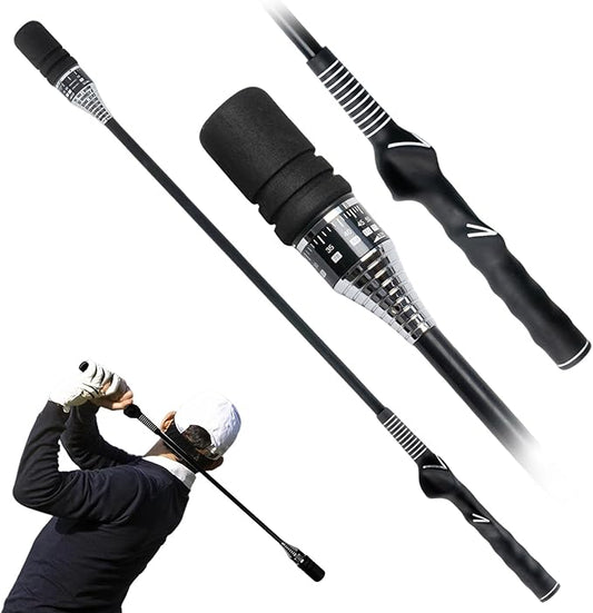 Golf Swing Speed Trainer Golf Grip Trainer for Warm Up, Adjustable Speed Controller Golf Swing Training Aid with Ergonomic Grip and Click Sound for Right Handed Golfers, Indoor & Outdoor Use