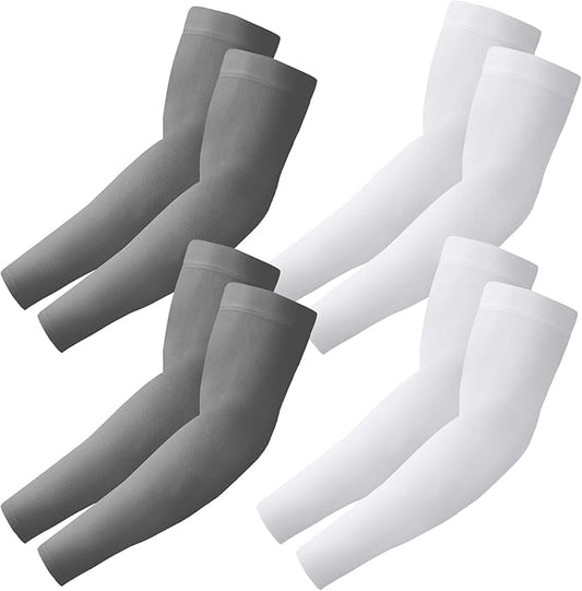 4 Pairs Arm Sleeves to Cover Arms for Men & Women,UV Sun Protection,Cooling Sports Compression,Tattoo Cover Up Sleeve
