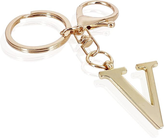 LAXPICOL Gold Letter A-Z Keychain for Women Bag Charms Purse Charms For Handbags Metal Alphabet Initial Letter Keychain
