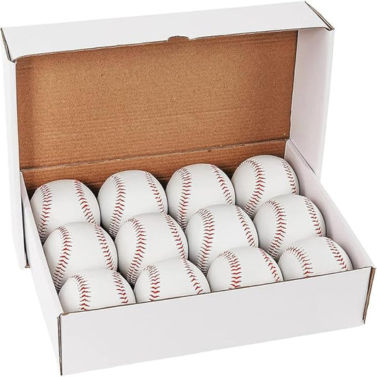 Bucket of Training Baseballs - Standard Size, 12 Pack Unmarked & Blank 9 inch for Practice & League Play,Autographs, Pitching,Gifts