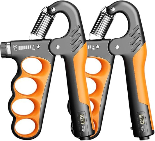 Grip Strength Trainer, 5-100KG (11-220 LB) Adjustable Resistance Forearm Hand Gripper Strengthener with Counter, Hand Wrist Exercise Workout Equipment for Home/Office Gym