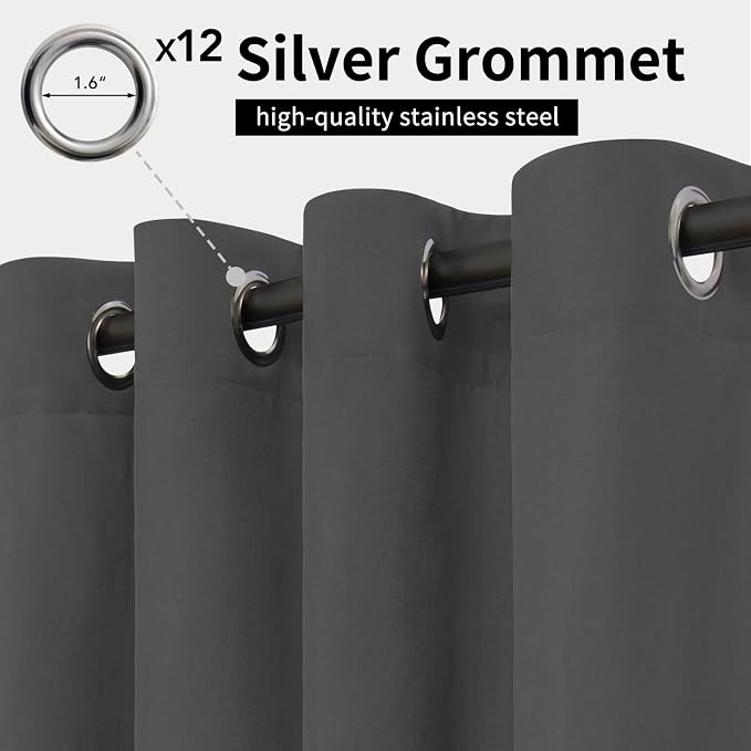 Easy-Going Outdoor Curtains for Patio 1 Panel, 110x84 inch, Weatherproof - Image 2
