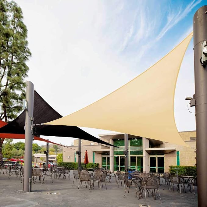 Royal Shade 7' x 7' x 7' Beige Triangle Sun Shade Sail Order to Make RTAPT8 by RoyalShade