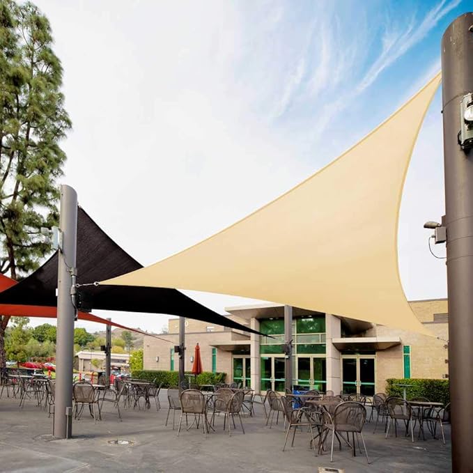 Royal Shade 14' x 14' x 14' Beige Triangle Sun Shade Sail Canopy Outdoor Patio by RoyalShade