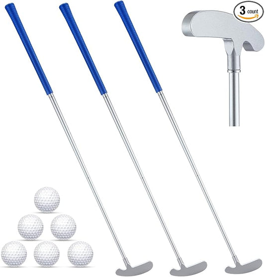 Wettarn 3 Sets Golf Putter Two Ways for Men Women Kids Club with 6 Practice Golf Balls for Left or Right Handed Golfers Indoor Outdoor