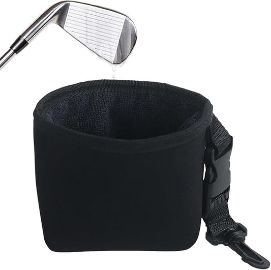 Golf Ball Cleaner Bag Club Cleaning Kit Waterproof Golf Ball Washer Pouch with Detachable Clip, Portable Club Grooves Washer Pocket for Men Women