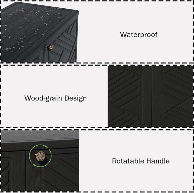 Mrosaa Outdoor/Indoor Storage Box, Resin and Plastic Storage Cabinet Waterproof - Image 6