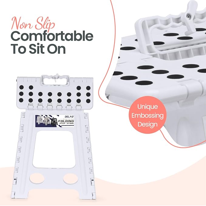 Delxo 16 Inch Folding Step Stool, Foldable Step Stool - Image 3