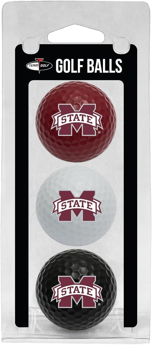 Team Golf NCAA Regulation Size Golf Balls, 3 Pack, Full Color Durable Team Imprint